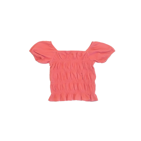 Old Navy Girls Coral Short Sleeve Shirt Size: 6-7 Years Coral