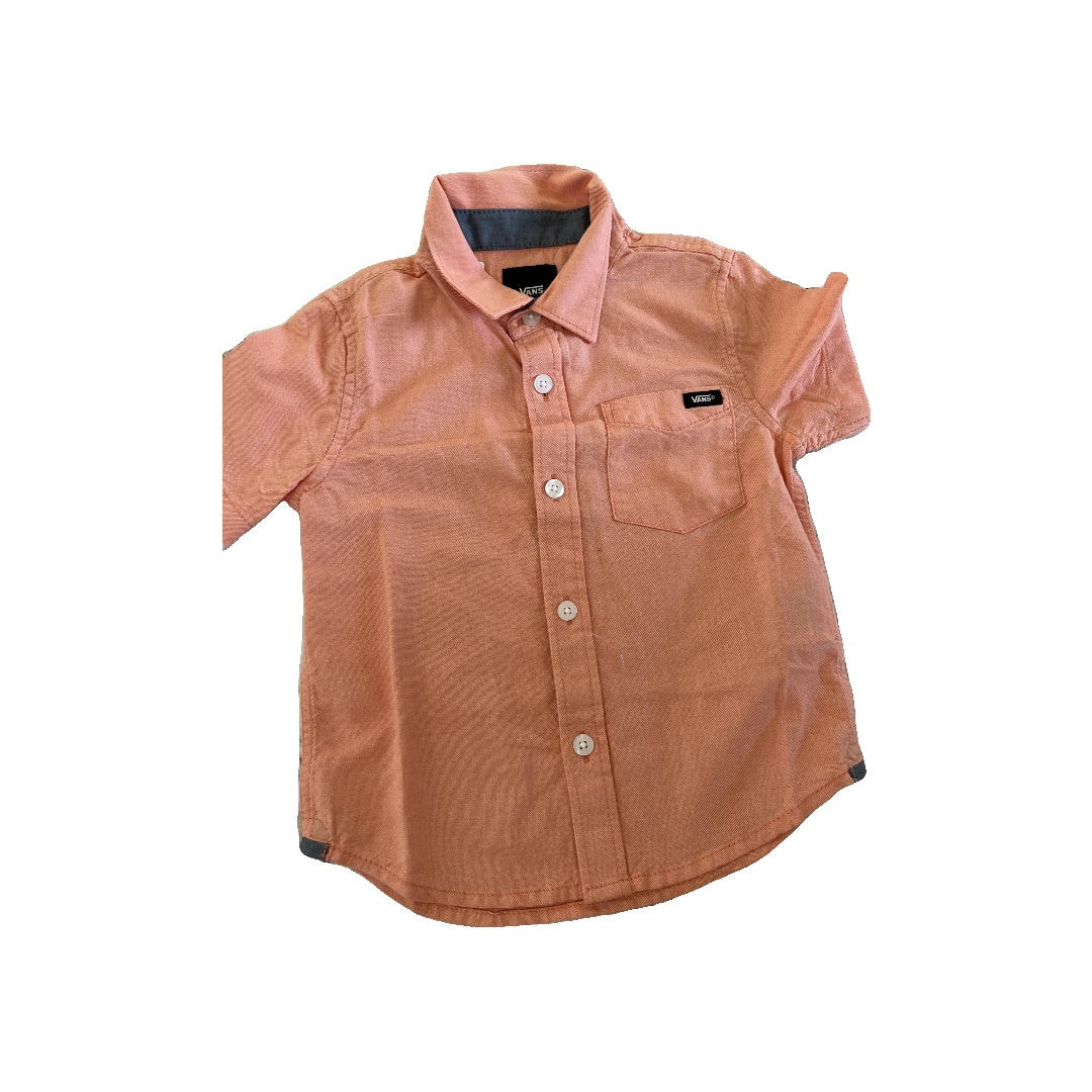 Vans Boys Coral Button Down Short Sleeve Size: 3T Coral