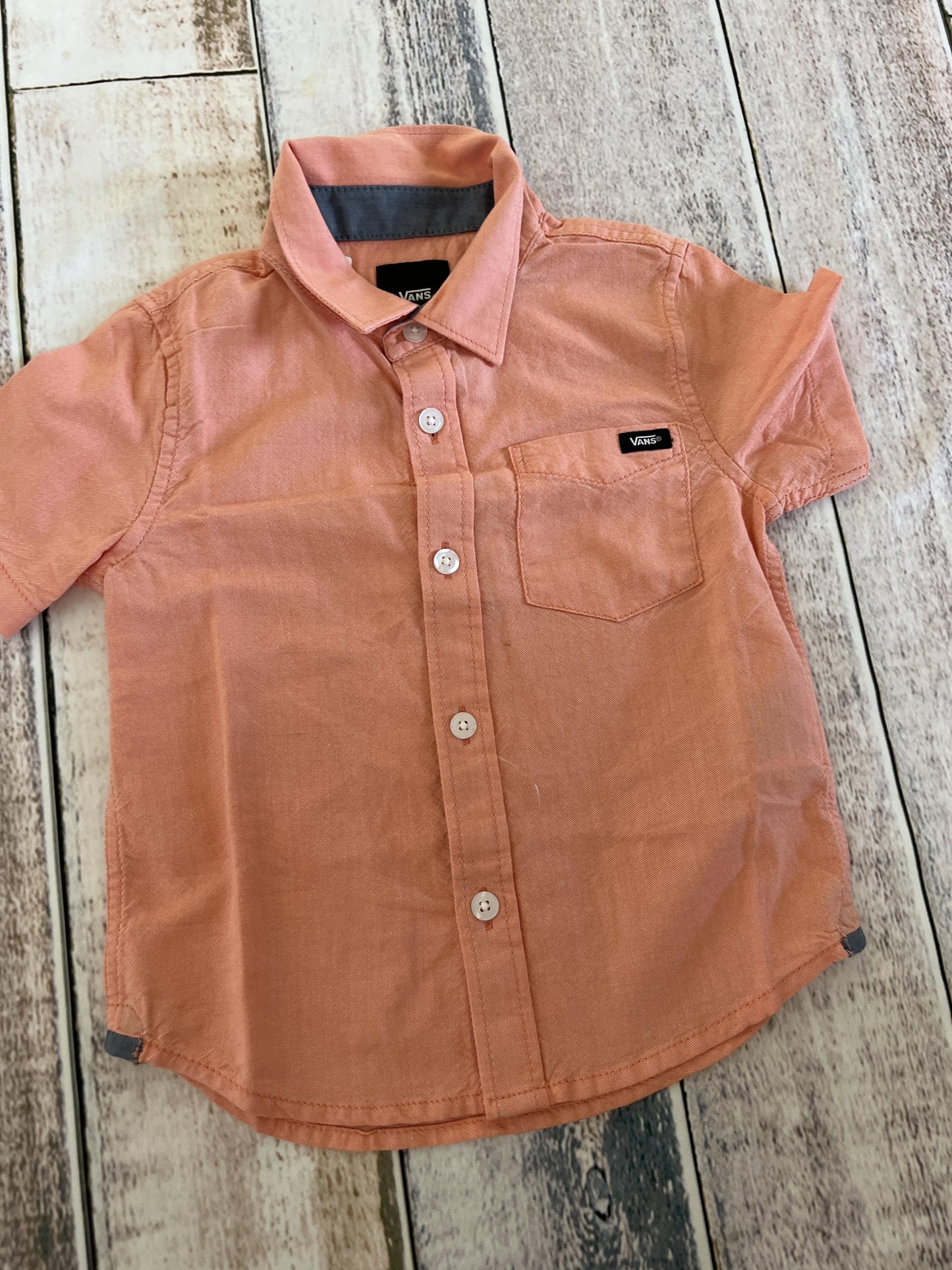 Vans Boys Coral Button Down Short Sleeve Size: 3T Coral