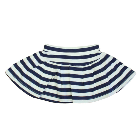 Classic Prep Girls Cornflower Blue | Bright White Stripe Skirt Size: 2-5T Cornflower Blue | Bright White Stripe