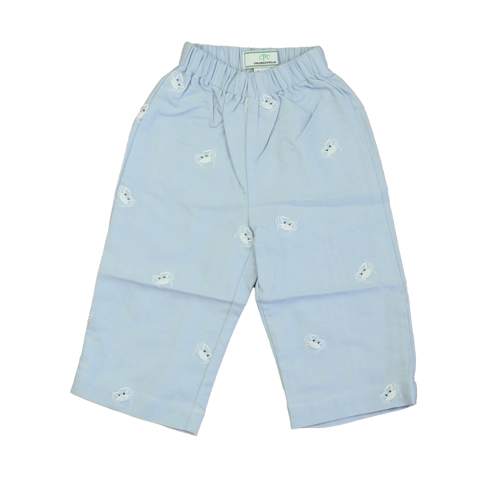Classic Prep Boys Crabs on Blue Oxford Pants Size: 9-12 Months Crabs on Blue Oxford