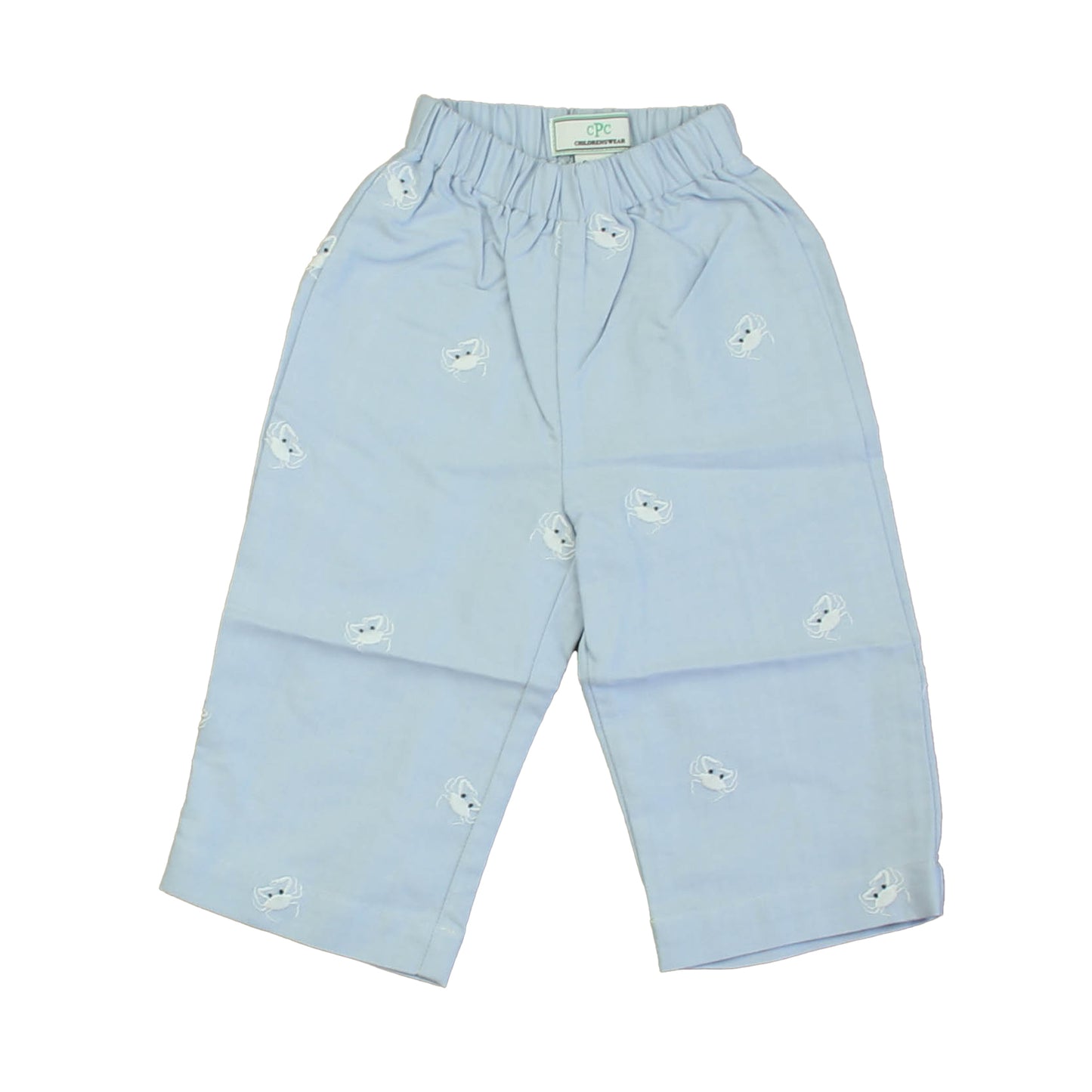 Classic Prep Boys Crabs on Blue Oxford Pants Size: 9-12 Months Crabs on Blue Oxford