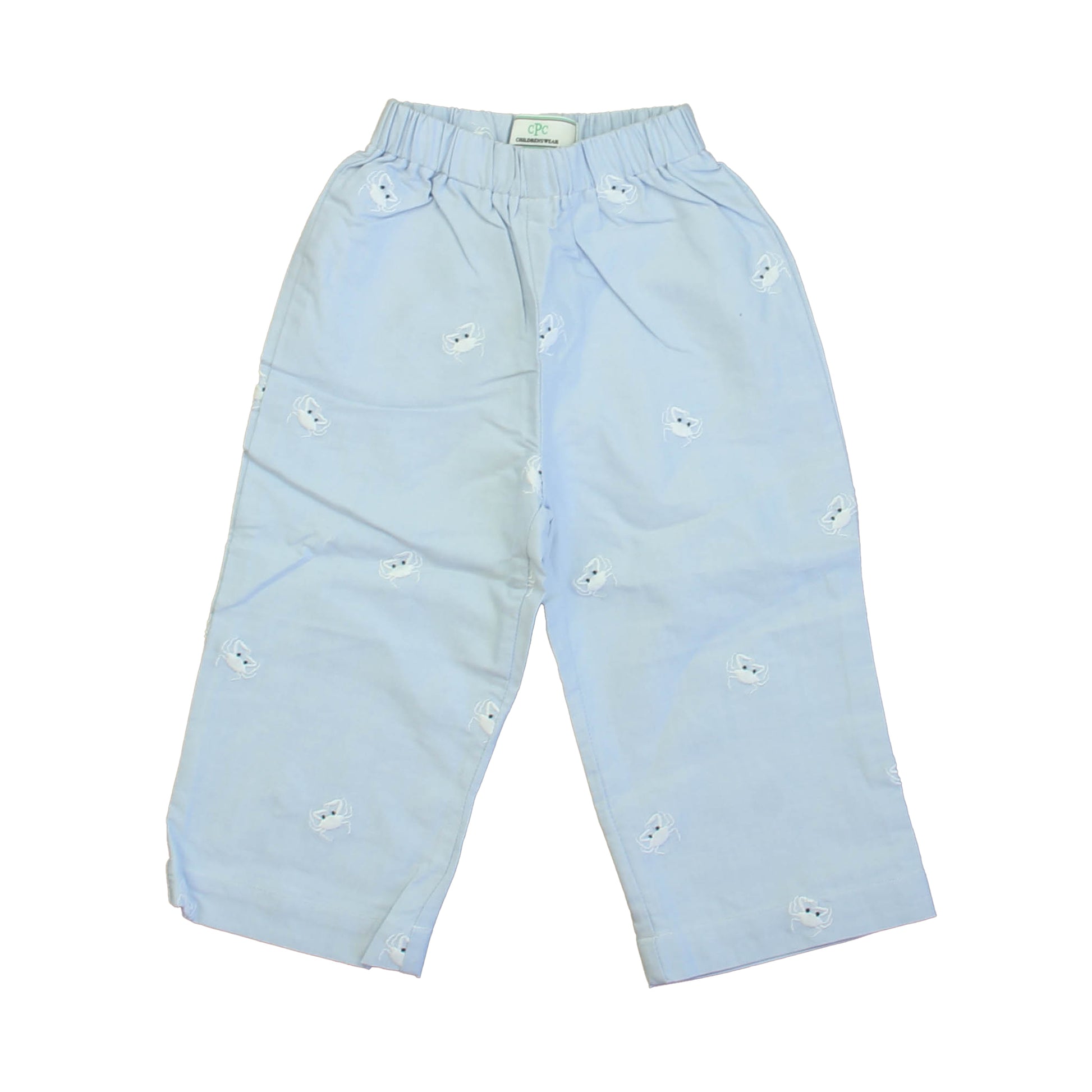 Classic Prep Boys Crabs on Blue Oxford Pants Size: 12-24 Months Crabs on Blue Oxford