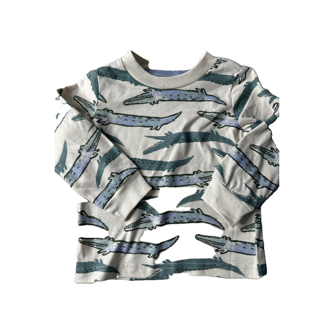 Carters Unisex cream | alligators Long Sleeve T-Shirt Size: 12 months cream | alligators