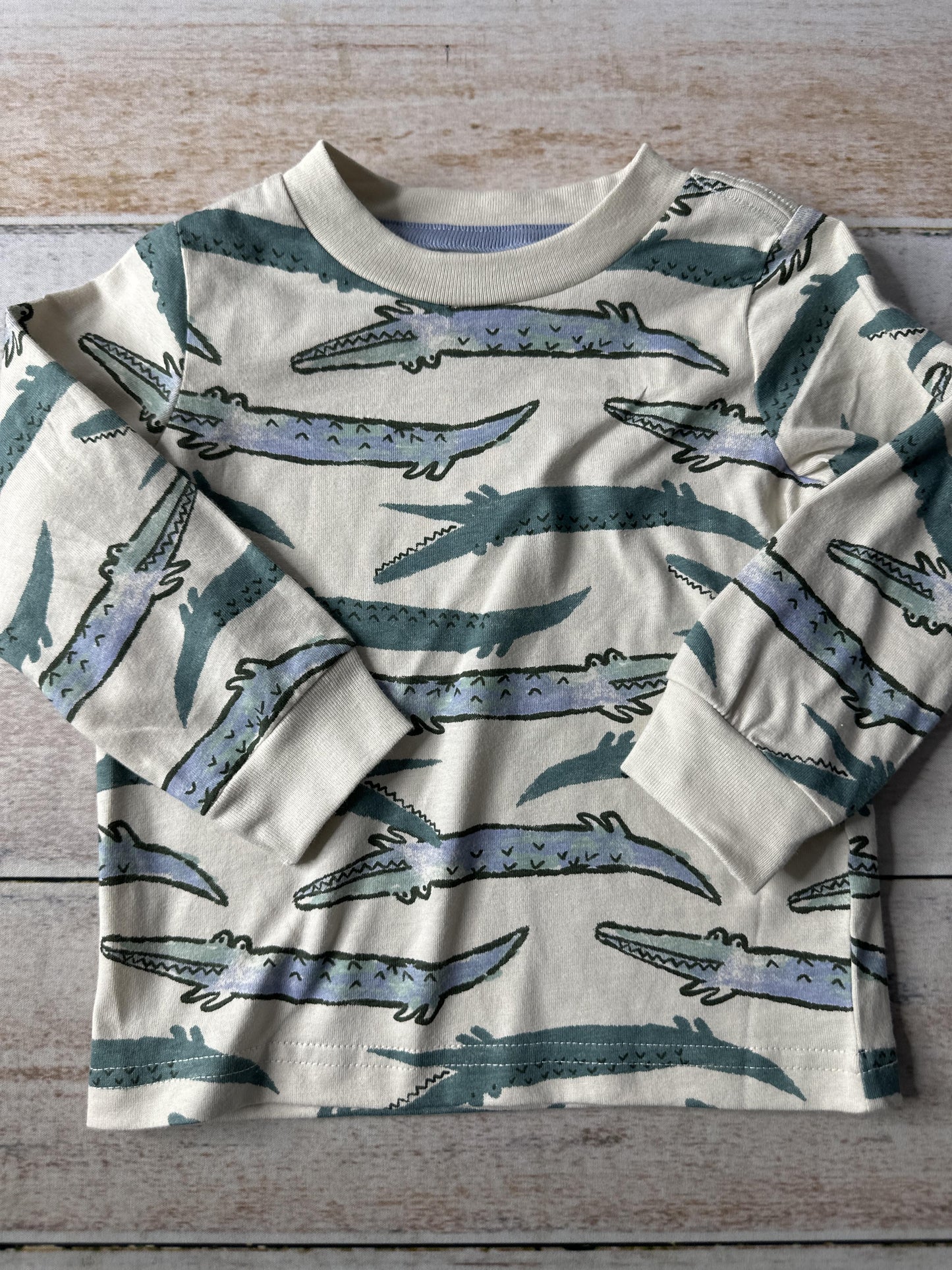 Carters Unisex cream | alligators Long Sleeve T-Shirt Size: 12 months cream | alligators