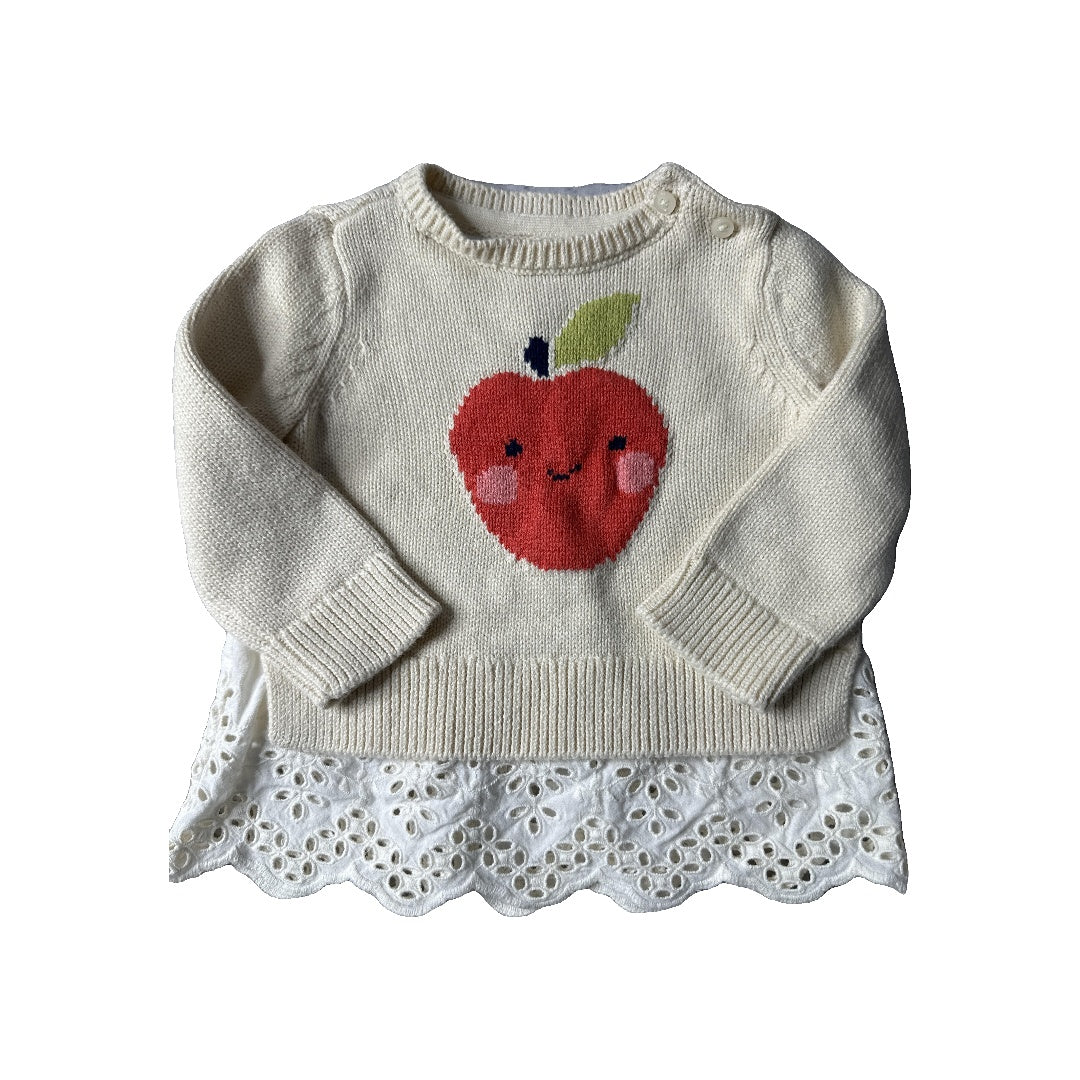 Gap Unisex cream | Apples Sweater Size: 6 months cream | Apples