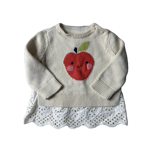 Gap Unisex cream | Apples Sweater Size: 6 months cream | Apples