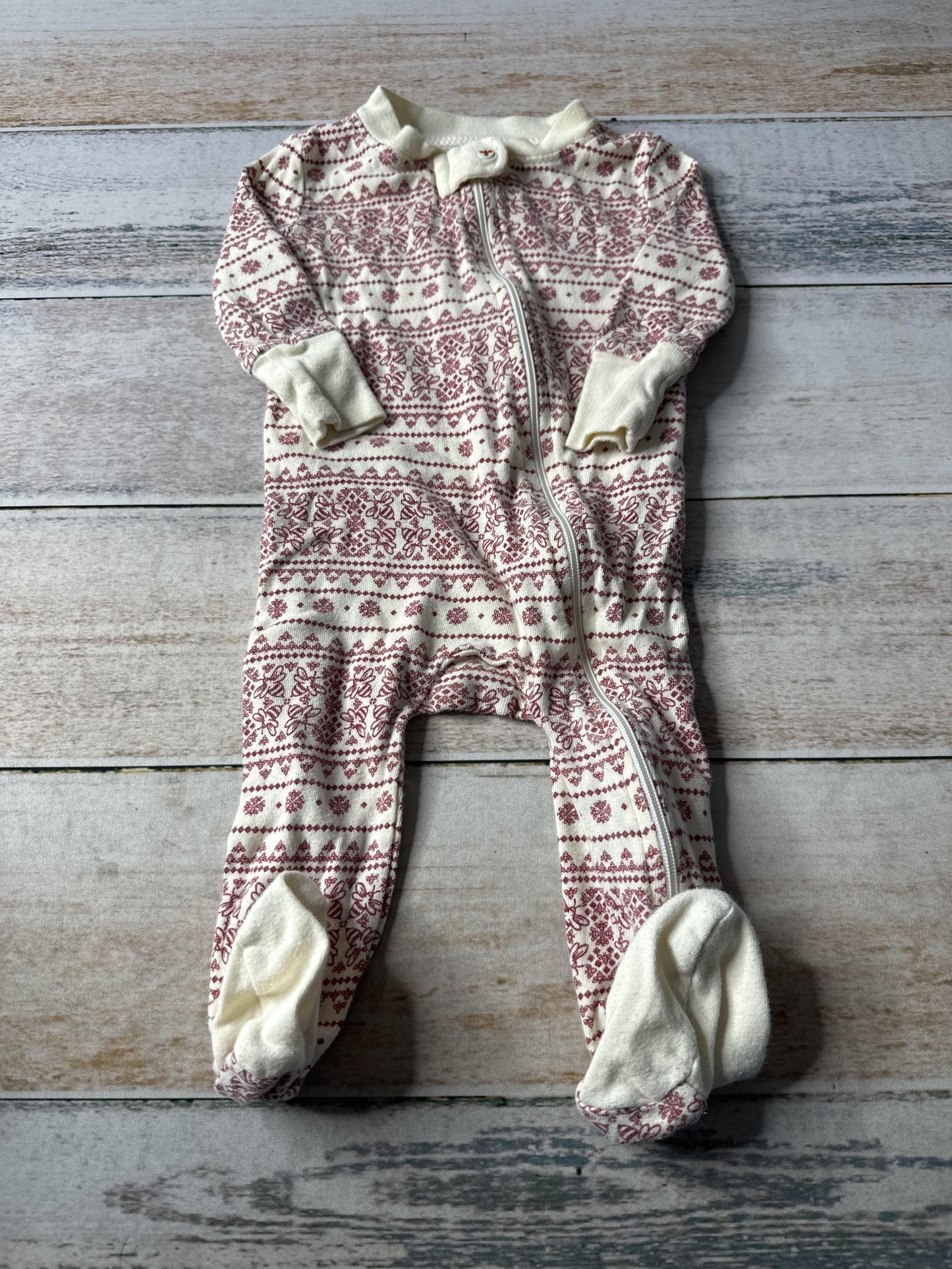 Burt's Bees Girls cream | Bees | Pattern Pajamas Size: 3-6 months cream | Bees | Pattern