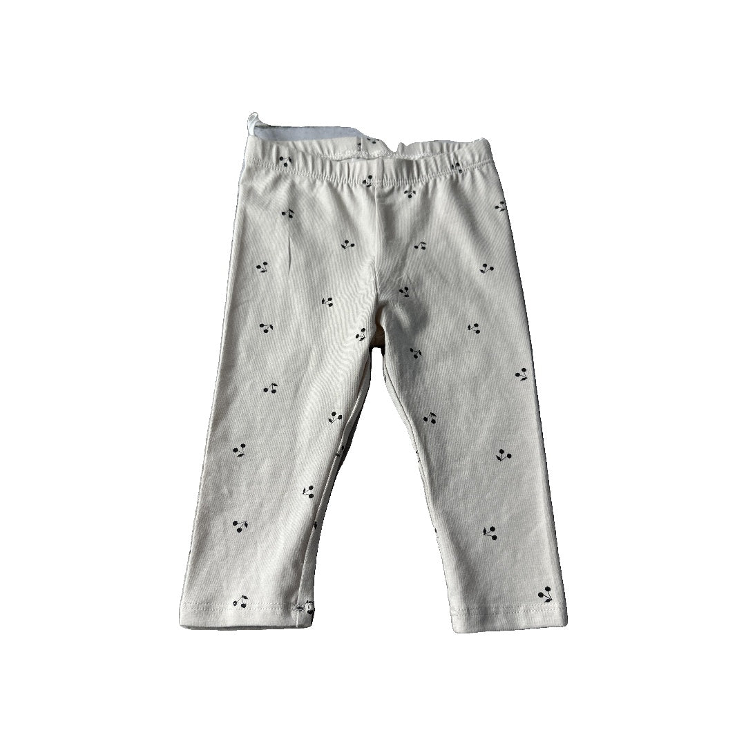 H&M Girls cream | Black | Flowers Pants Size: 6-9 months cream | Black | Flowers