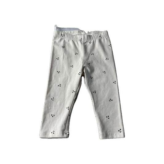 H&M Girls cream | Black | Flowers Pants Size: 6-9 months cream | Black | Flowers