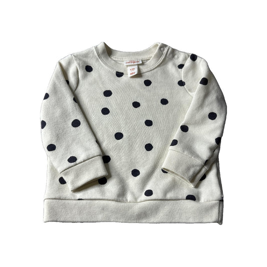 Cat & Jack Boys cream | Black | polka dot Sweatshirt Size: 6-9 months cream | Black | polka dot
