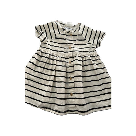 H&M Girls cream | Black | Stripe Dress Size: 3-6 months cream | Black | Stripe