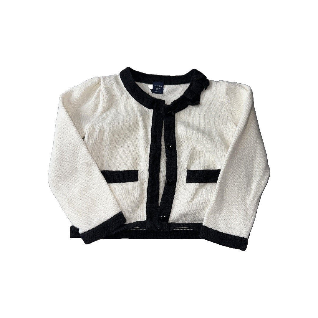 Gap Girls cream | Black Cardigan Size: 3T cream | Black