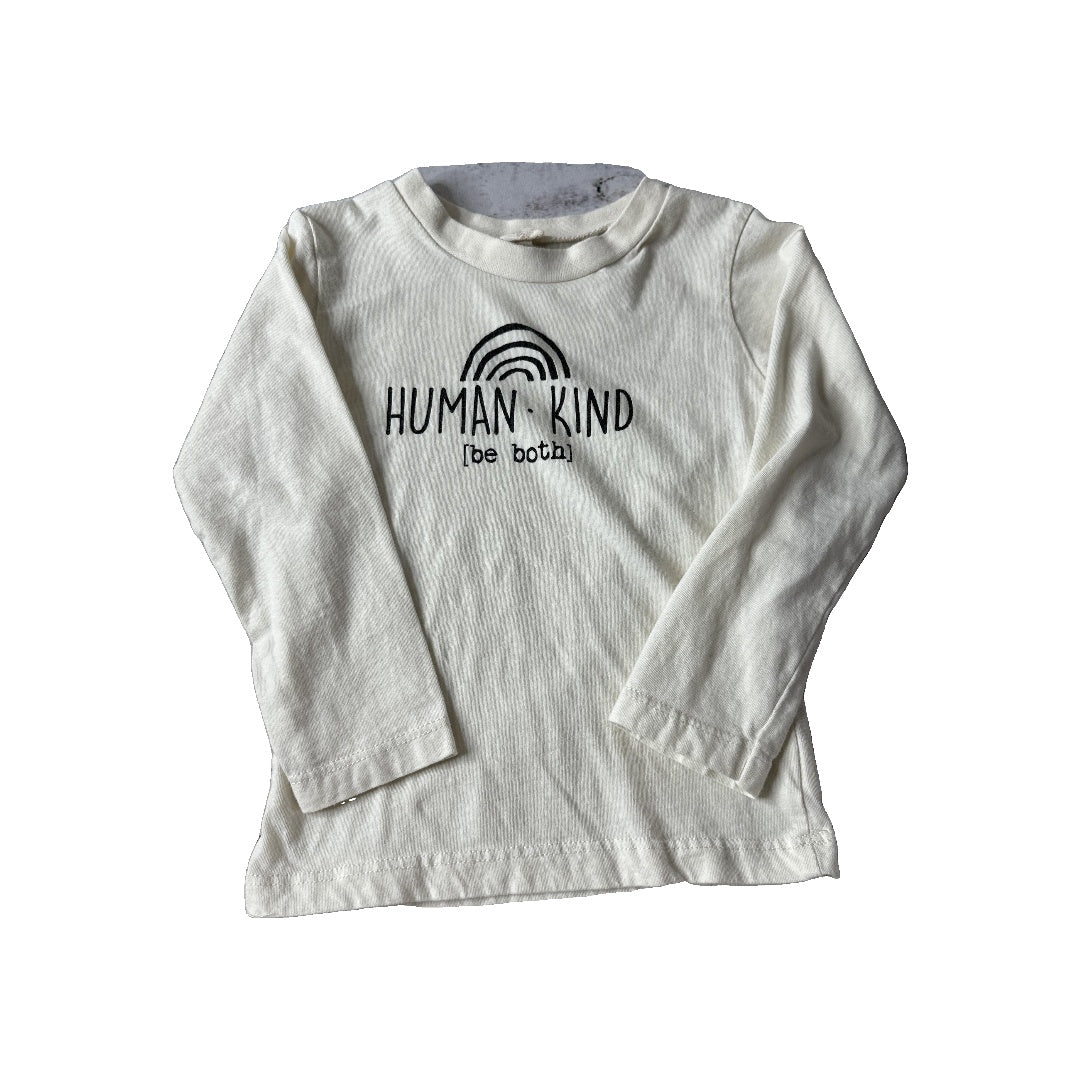 Tenth + Pine Unisex cream | Black Long Sleeve T-Shirt Size: 12-18 months cream | Black