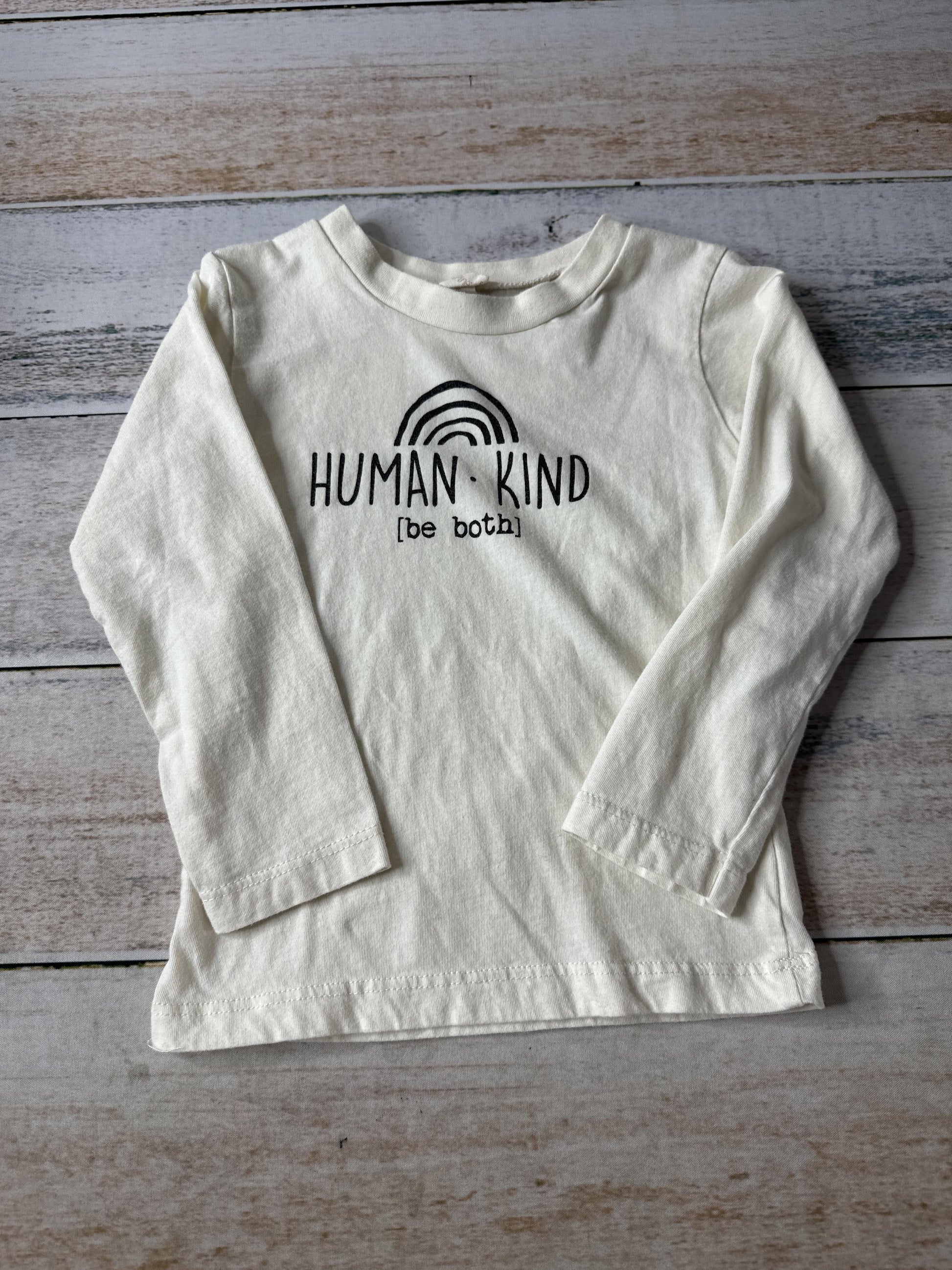 Tenth + Pine Unisex cream | Black Long Sleeve T-Shirt Size: 12-18 months cream | Black