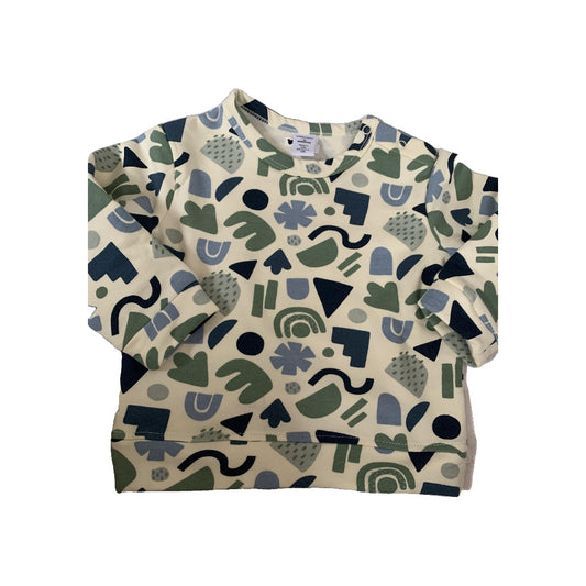 Nordstrom Unisex cream | Blue | Forest Green | Pattern Sweatshirt Size: 12M cream | Blue | Forest Green | Pattern