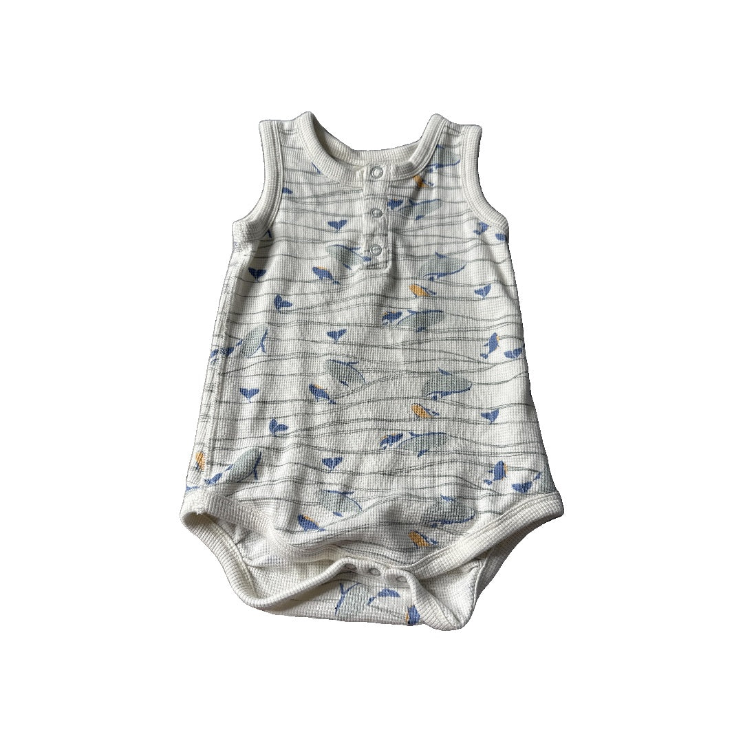 Sapling Boys cream | Blue | whales Romper Size: 12-18 months cream | Blue | whales