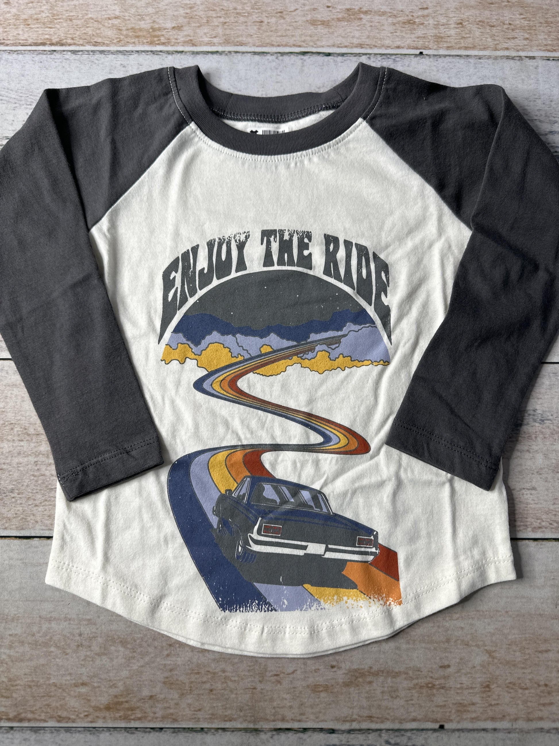 Tiny Whales Unisex cream | Brown | Car Long Sleeve T-Shirt Size: 2T cream | Brown | Car