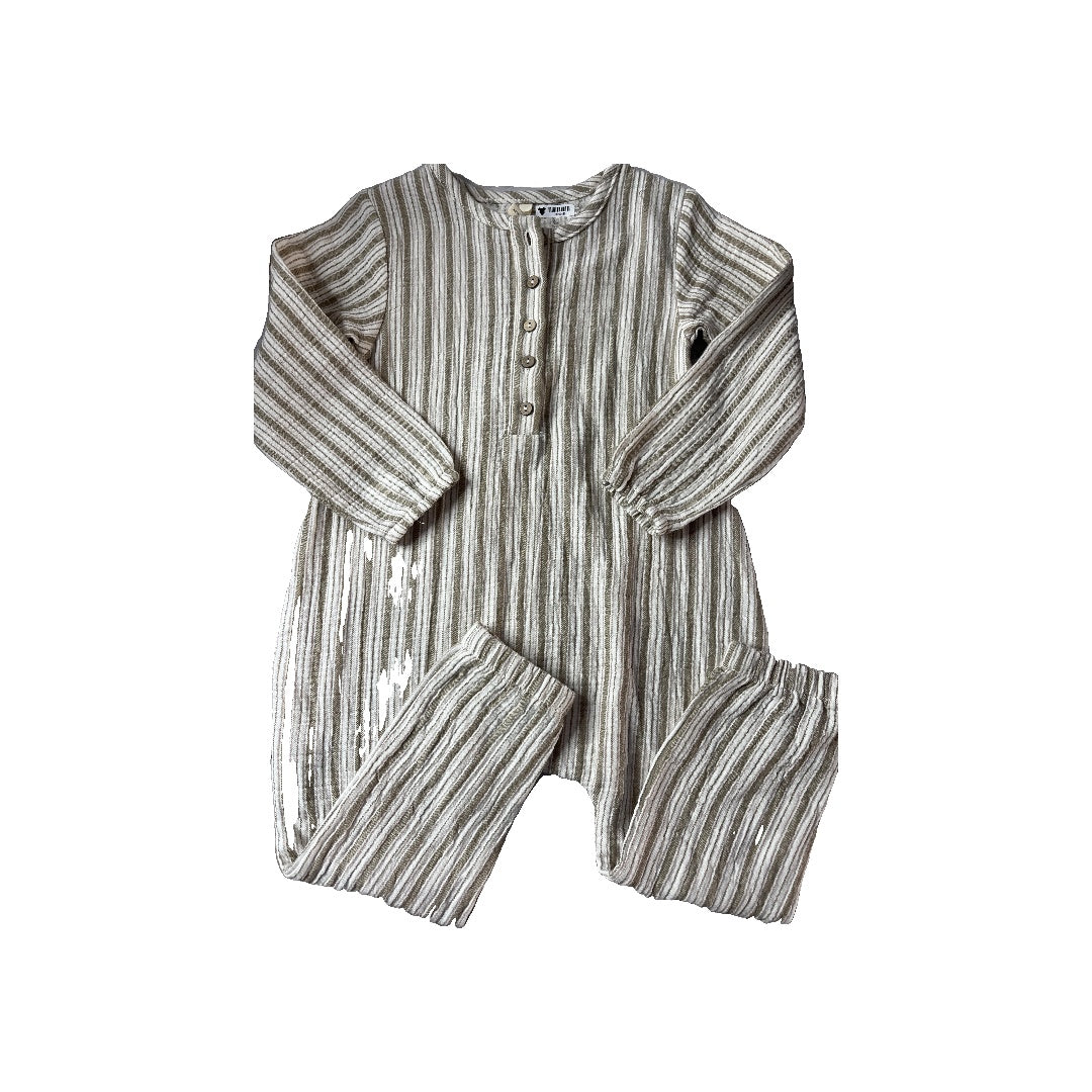 Quincy Mae Boys cream | Brown Long Sleeve Outfit Size: 2-3 Years cream | Brown
