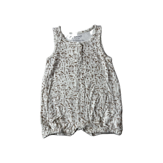 Goumi Unisex cream | Brown Romper Size: 12-18 months cream | Brown