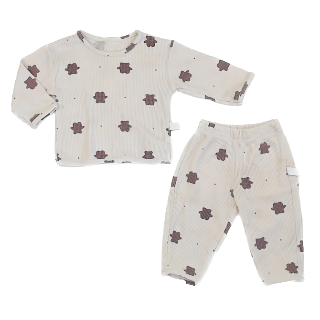 Unknown Boys Cream | Brown 2-piece Pajamas Size: 12-18 Months* Cream | Brown