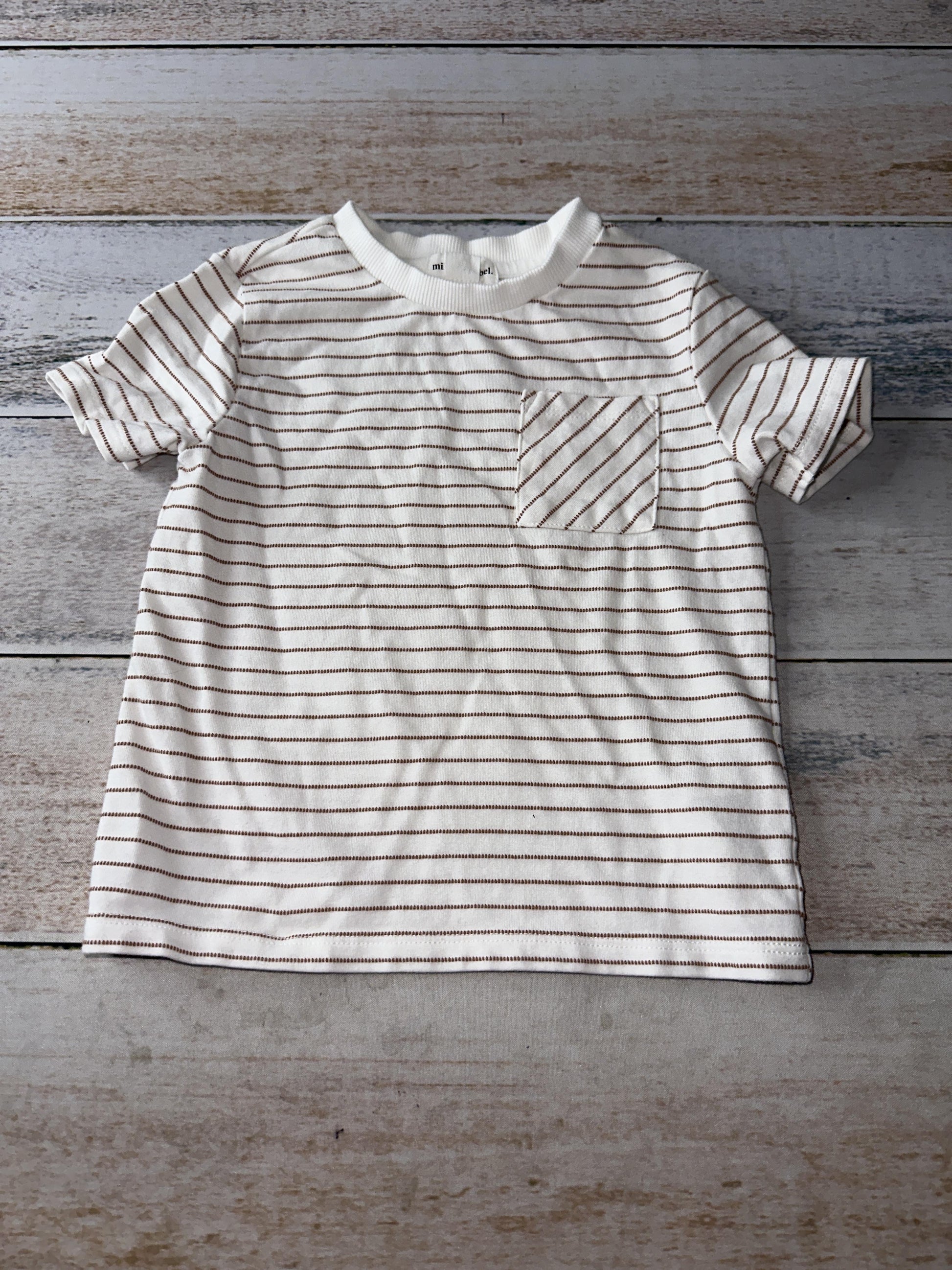 Miles Boys cream | Burgundy | Stripe T-Shirt Size: 2T cream | Burgundy | Stripe