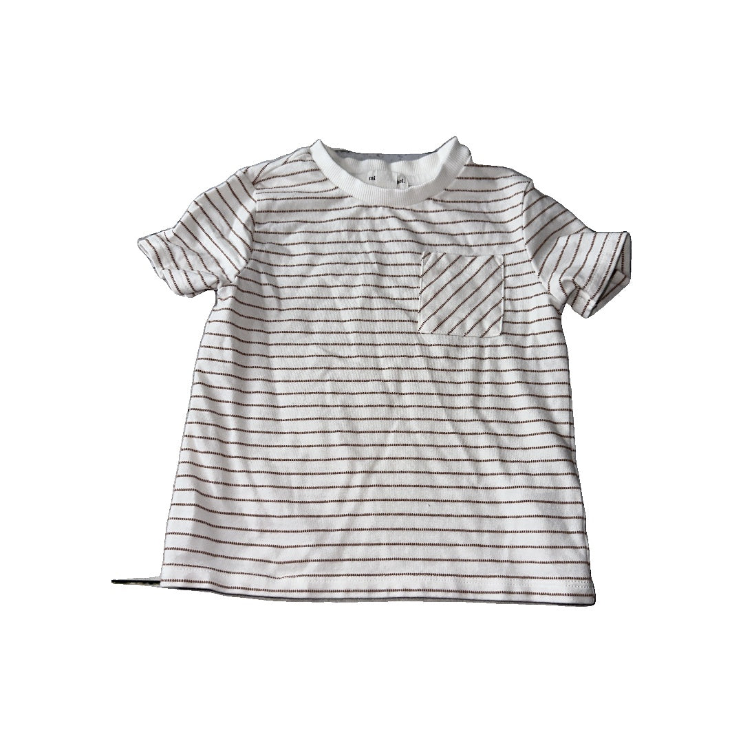 Miles Boys cream | Burgundy | Stripe T-Shirt Size: 2T cream | Burgundy | Stripe