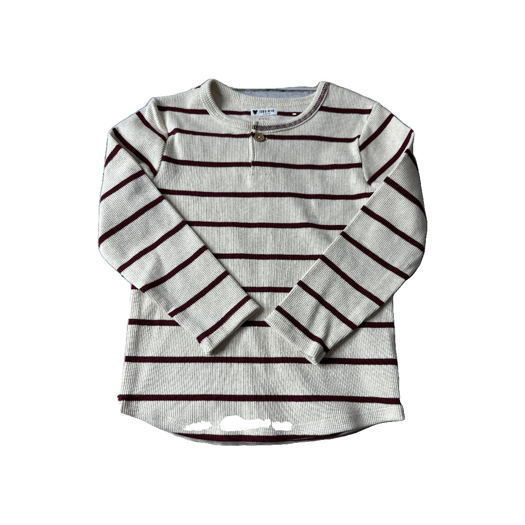 ever & ever Unisex cream | Burgundy | Striped Long Sleeve Shirt Size: 2T cream | Burgundy | Striped
