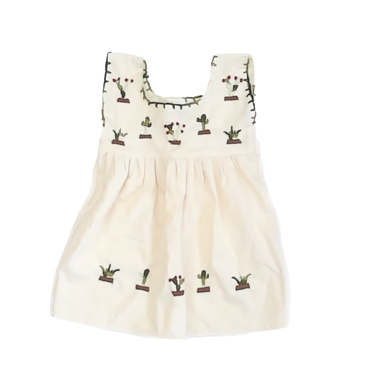 Siempre Viva Girls Cream | Cactus Dress Size: 2T* Cream | Cactus