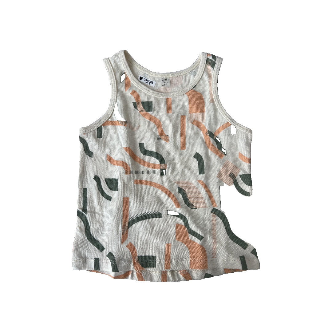 North to West Unisex cream | Coral | light green | Pattern Tank Top Size: 18-24 months cream | Coral | light green | Pattern