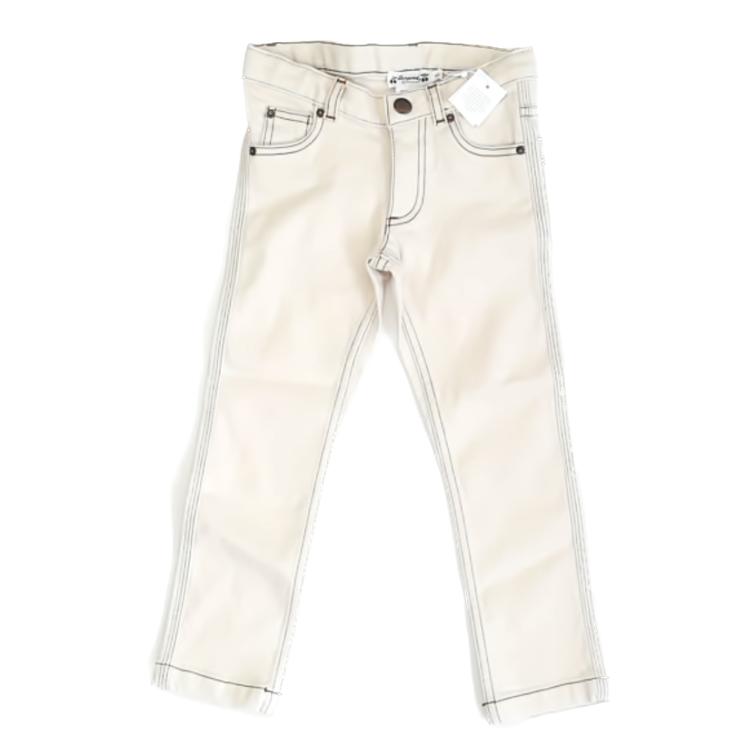 Bonpoint Girls Cream Denim Jeans Size: 4T Cream Denim