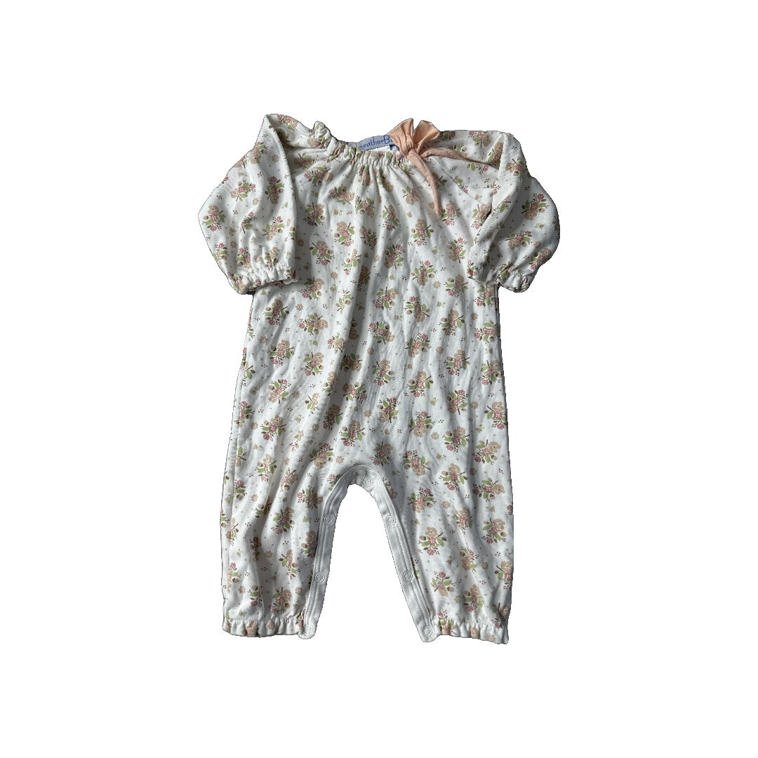 Feather Baby Girls cream | Floral Long Sleeve Outfit Size: 3-6 months cream | Floral