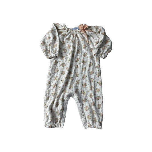 Feather Baby Girls cream | Floral Long Sleeve Outfit Size: 3-6 months cream | Floral