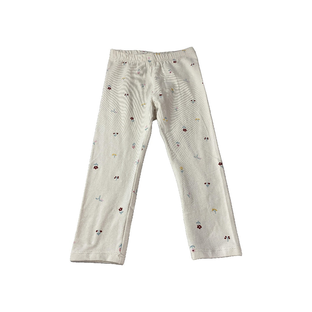 H&M Girls cream | Flowers Pants Size: 2T cream | Flowers