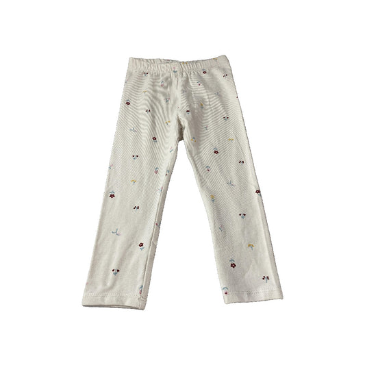H&M Girls cream | Flowers Pants Size: 2T cream | Flowers