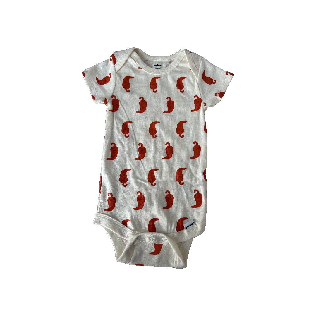Gerber Unisex cream | Food Onesie Size: 6-9 months cream | Food