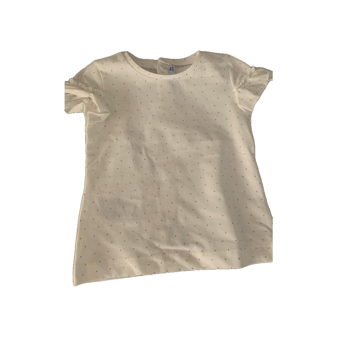 Mayoral Girls cream | Gold Shirt Size: 9 months cream | Gold