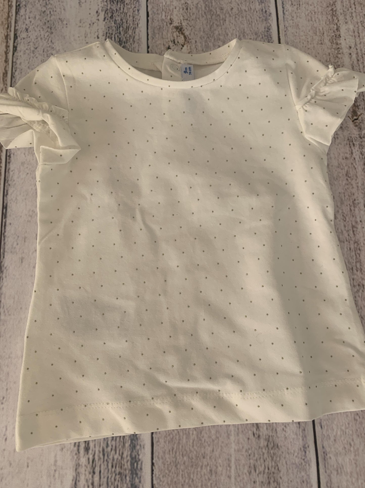 Mayoral Girls cream | Gold Shirt Size: 9 months cream | Gold