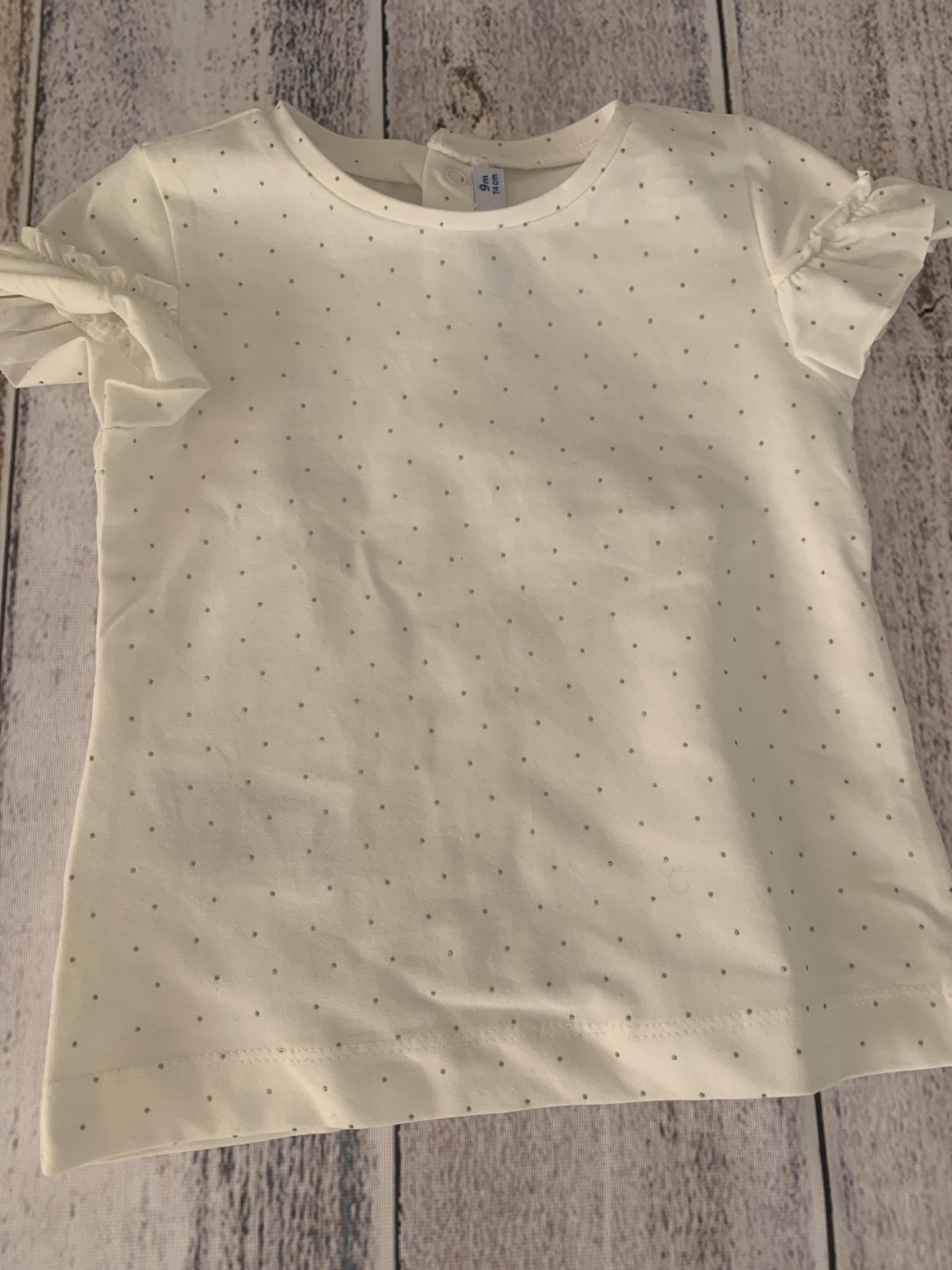 Mayoral Girls cream | Gold Shirt Size: 9 months cream | Gold