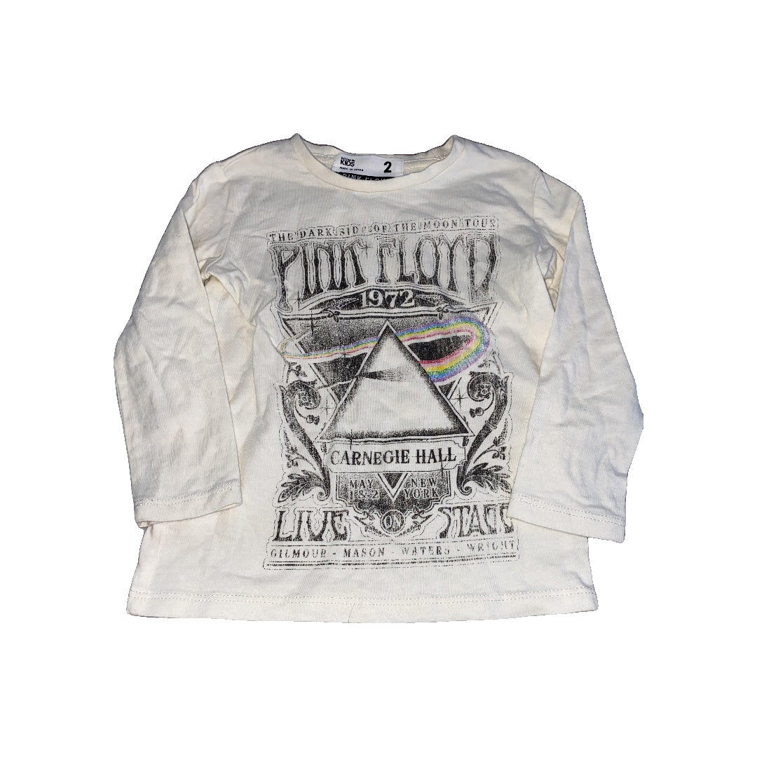 Cotton:on Kids Girls cream | Graphic Long Sleeve Shirt Size: 2 years cream | Graphic