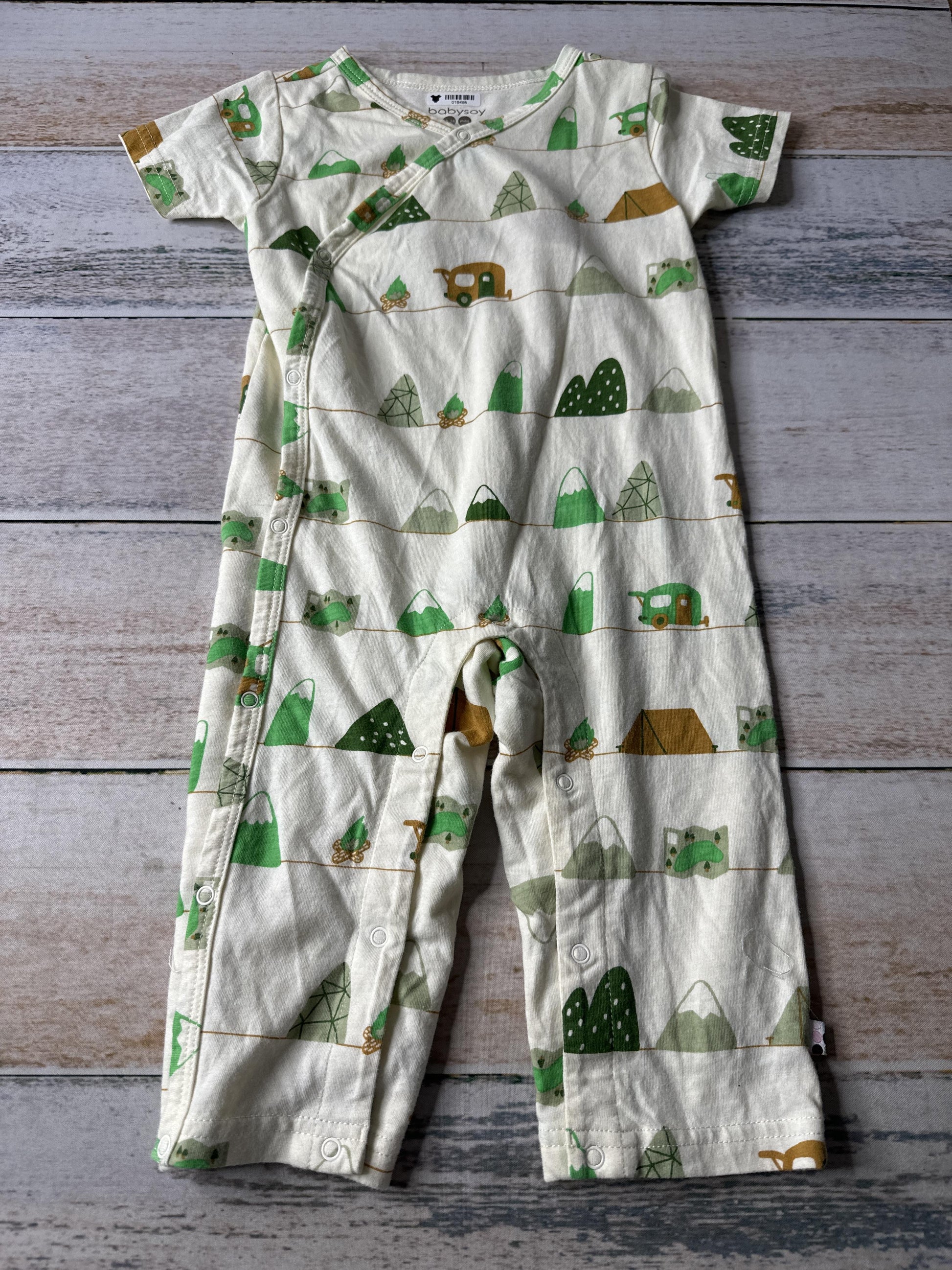 Babysoy Boys cream | green | Brown Romper Size: 18-24 months cream | green | Brown