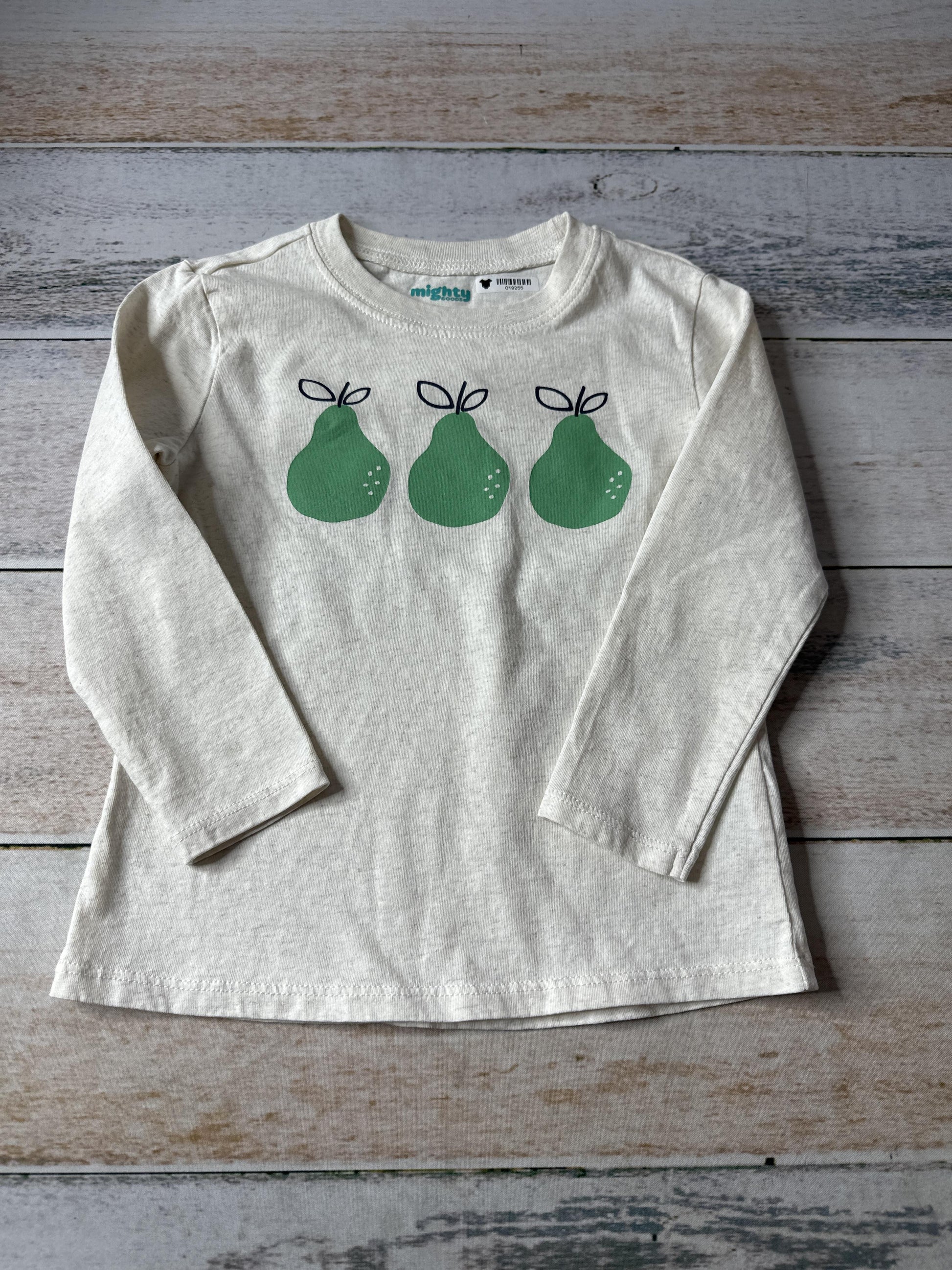 Mighty Goods Unisex cream | green | Fruit Long Sleeve T-Shirt Size: 2T cream | green | Fruit