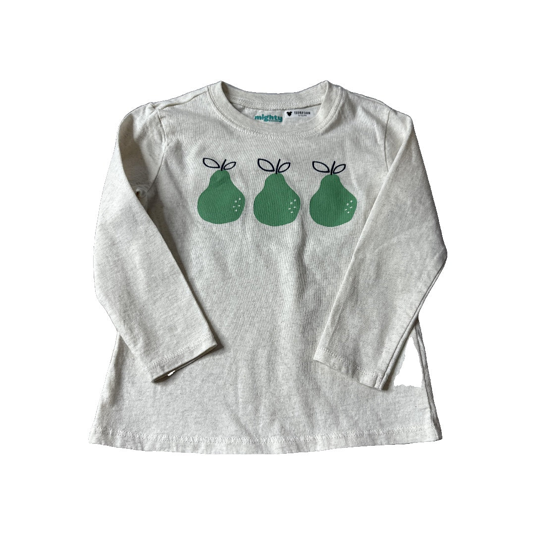 Mighty Goods Unisex cream | green | Fruit Long Sleeve T-Shirt Size: 2T cream | green | Fruit