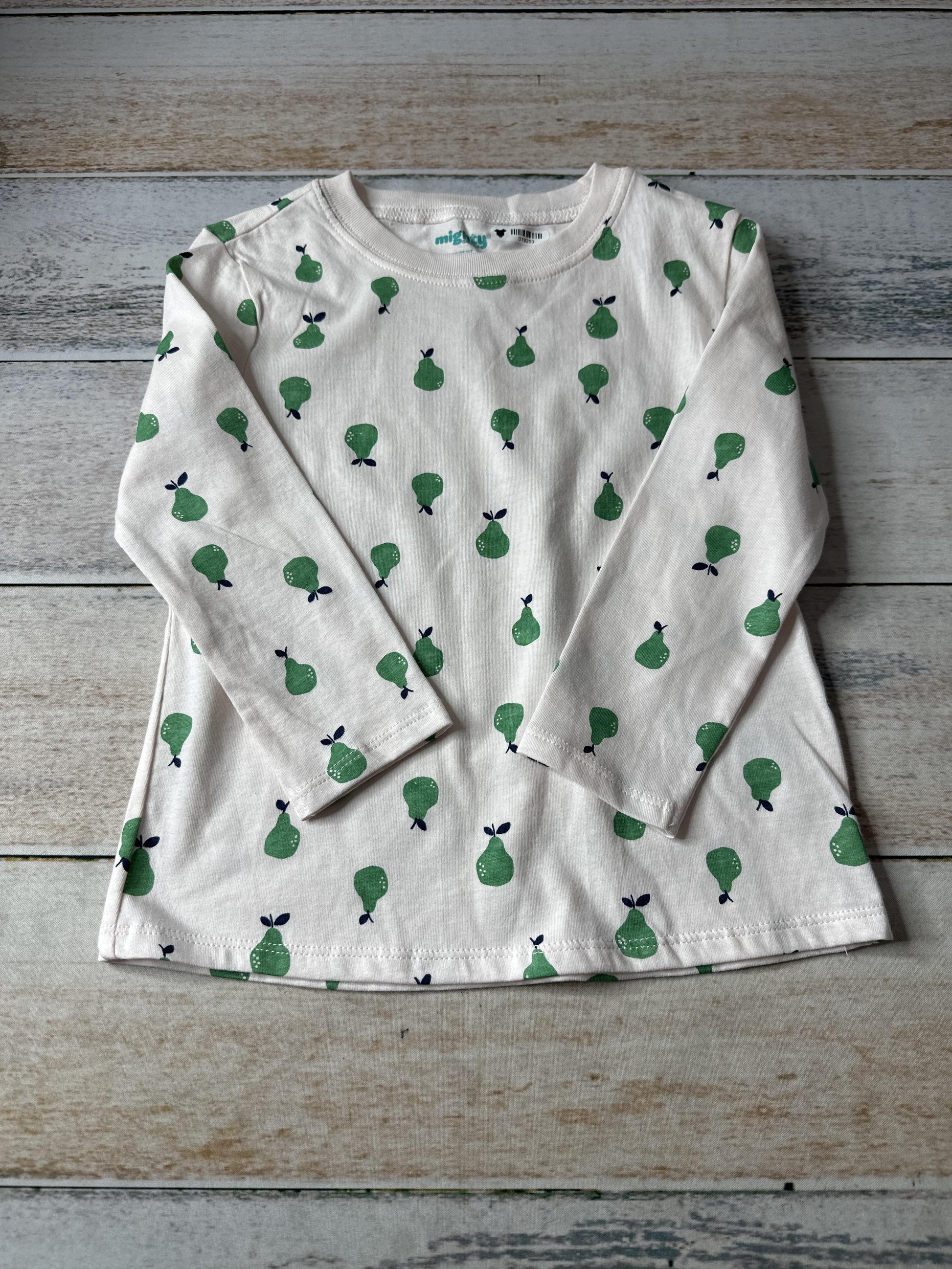 Mighty Goods Unisex cream | green | Fruit Long Sleeve T-Shirt Size: 2T cream | green | Fruit