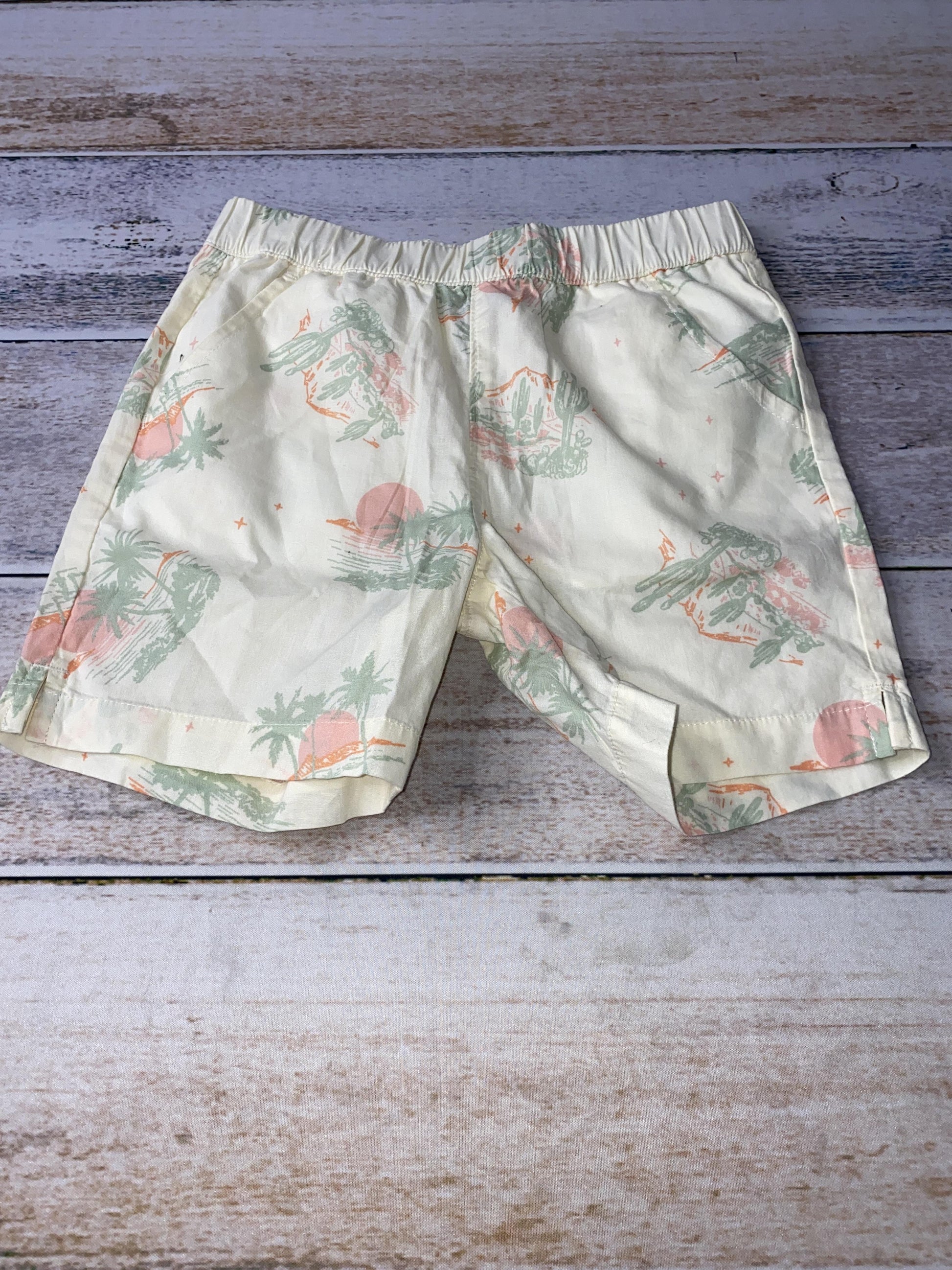 Unisex cream | green | orange Shorts Size: 4T cream | green | orange
