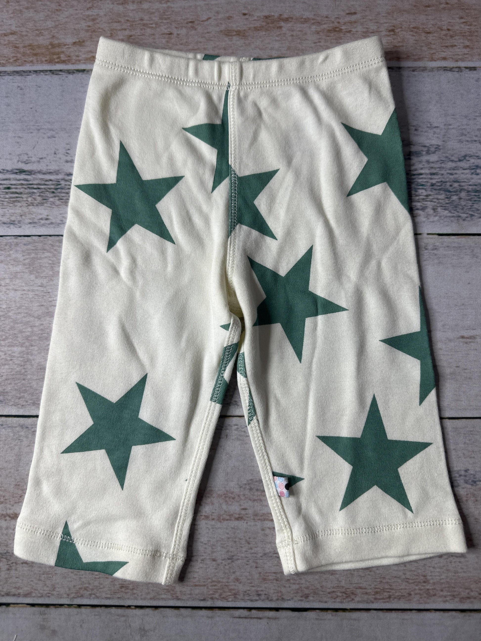 Babysoy Unisex cream | green | Stars Pants Size: 3-6 months cream | green | Stars