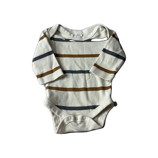 Colored Organics Boys cream | Grey | Brown Onesie Size: 0-3 months cream | Grey | Brown