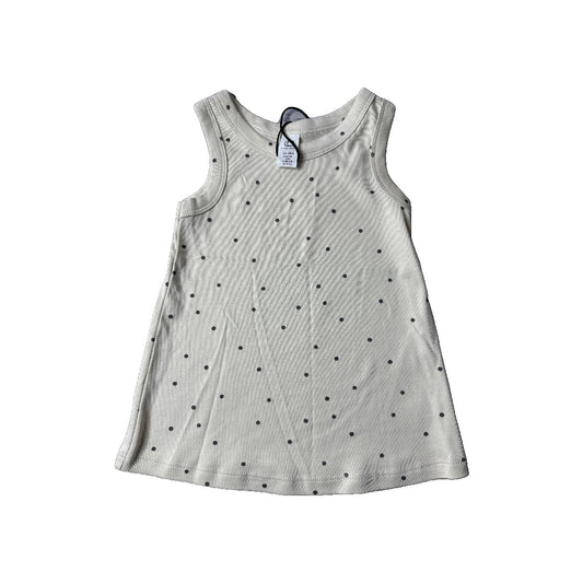 Colored Organics Girls cream | Grey | Dots Tank Top Size: 12-18 months cream | Grey | Dots