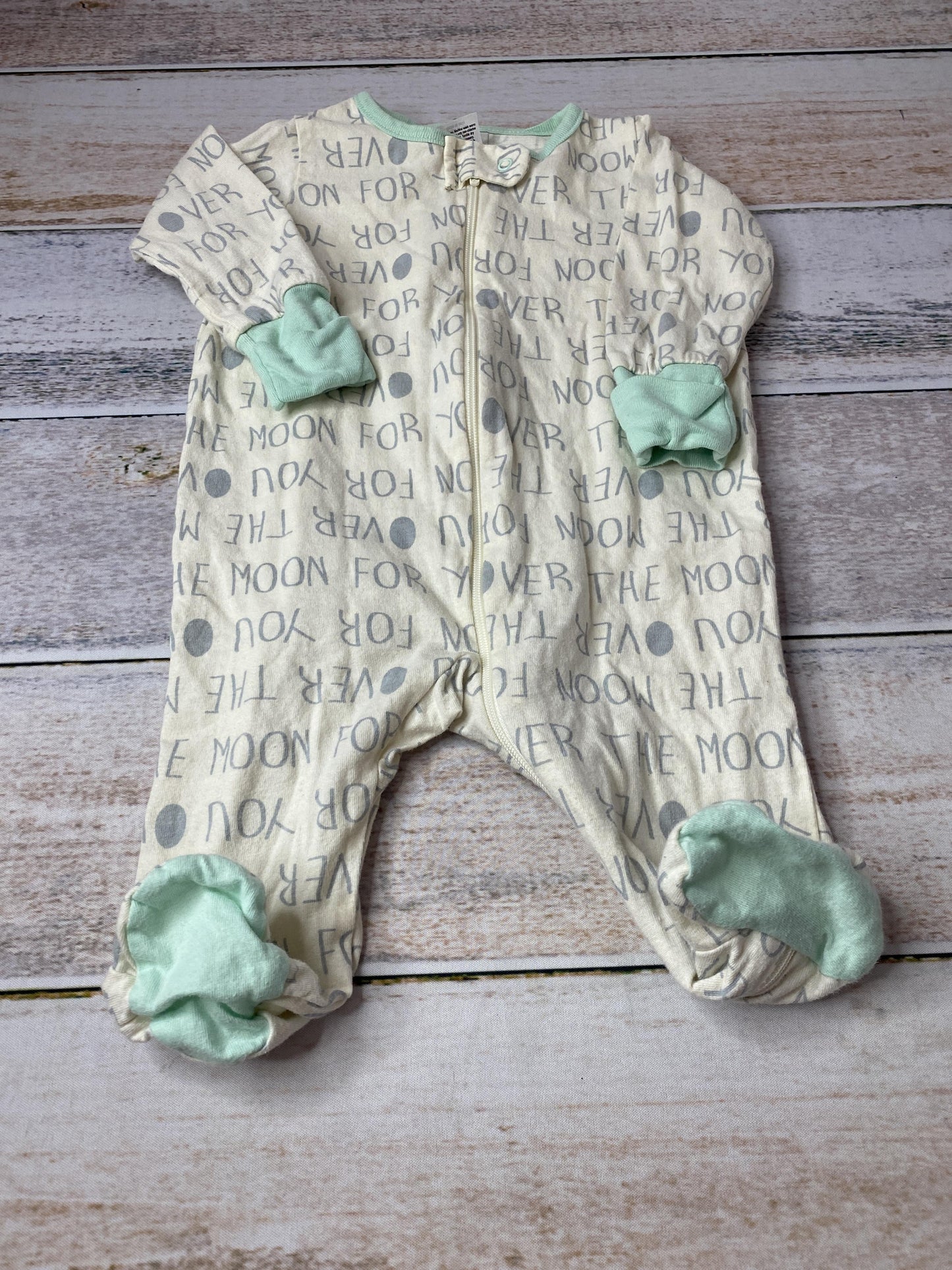 Gerber Childrenswear Unisex cream | Grey | Mint Pajamas Size: 0-3 months cream | Grey | Mint