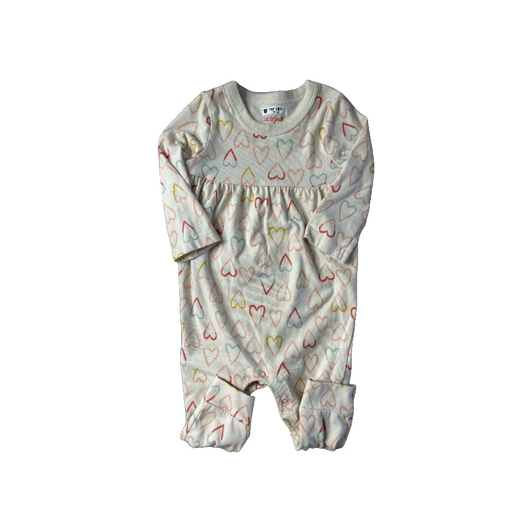 Girls cream | Hearts Long Sleeve Outfit Size: 6-9 months cream | Hearts